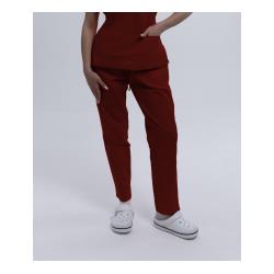 Spodnie Medyczne Damskie Na Gumce Red Wine L