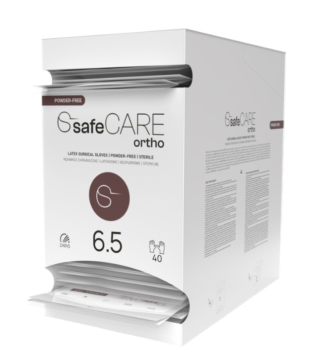 safeCARE ortho-rękawice chirurgiczne, lateks PF, sterylne, 6.5, 1 para