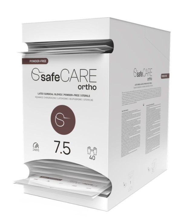 safeCARE ortho-rękawice chirurgiczne, lateks PF, sterylne, 7.5, 1 para