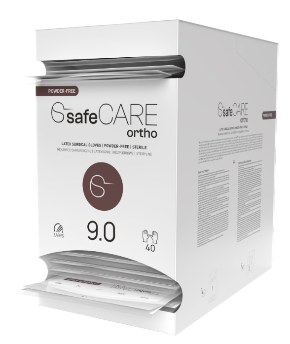 safeCARE ortho-rękawice chirurgiczne, lateks PF, sterylne, 9, 1 para