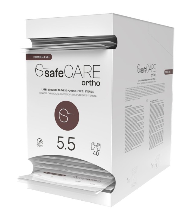safeCARE ortho-rękawice chirurgiczne, lateks PF, sterylne, 5.5, 1 para