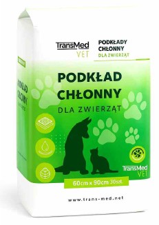 Podkład chłonny weterynaryjny 60 cm x 90 cm, jednorazowy, 30 szt.