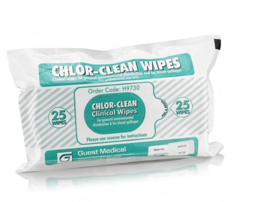 Chlor Clean Wipes, chusteczki do dezynfekcji i mycia powierzchni 25 szt 