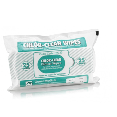 Chlor Clean Wipes, chusteczki do dezynfekcji i mycia powierzchni 25 szt 