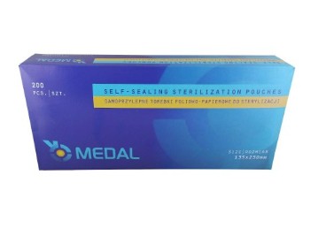 Torebki do sterylizacji, samoprzylepne 135 x 250 mm (200 szt.)