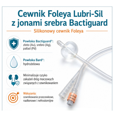BD Cewnik Foleya z jonami srebra CH18, 1 szt 