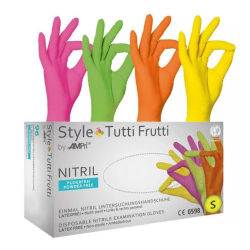 Tutti Frutti Rękawiczki jednorazowe nitrylowe kolorowe 96 szt. - XS