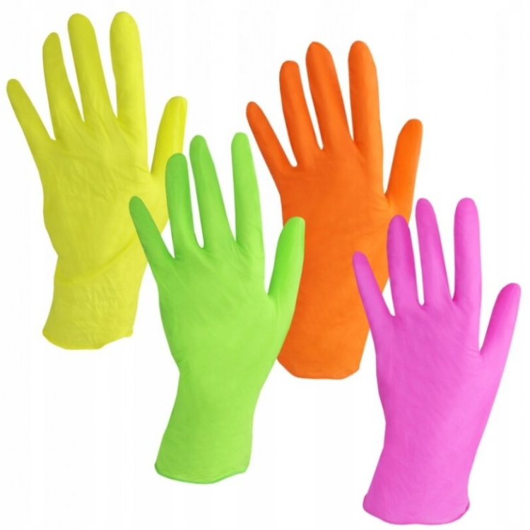 Tutti Frutti Rękawiczki jednorazowe nitrylowe kolorowe 96 szt. - M