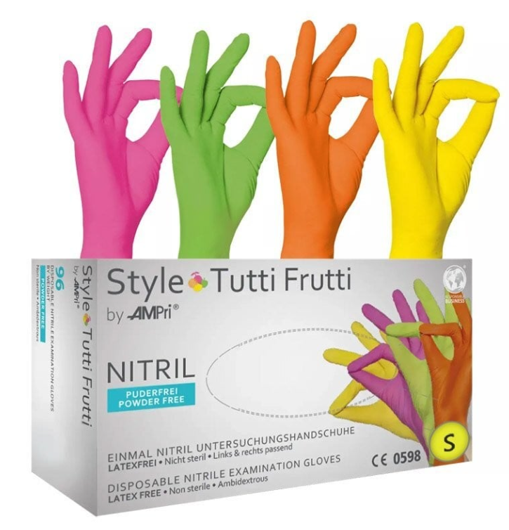 Tutti Frutti Rękawiczki jednorazowe nitrylowe kolorowe 96 szt. - L