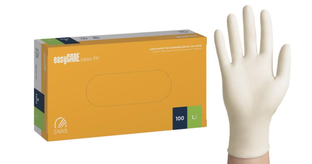 Rękawice lateks EASYCARE, bezpudrowe rozm. L - 100szt
