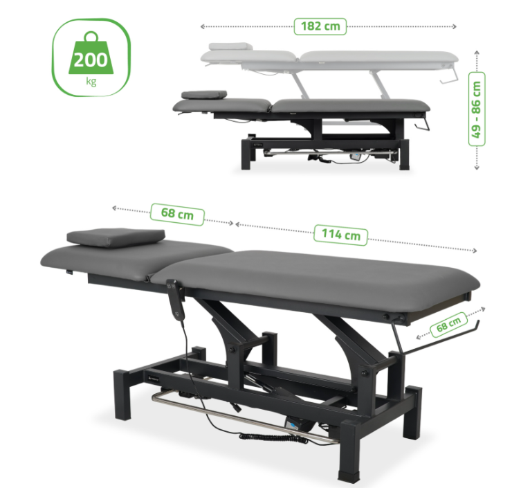 Stół elektryczny  pilot ręczny, rama sterująca, szaro czarny do 200 kg