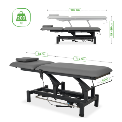 Stół elektryczny  pilot ręczny, rama sterująca, szaro czarny do 200 kg