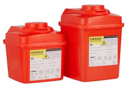 Pojemnik na odpady medyczne UTILO, czerwony, 2L