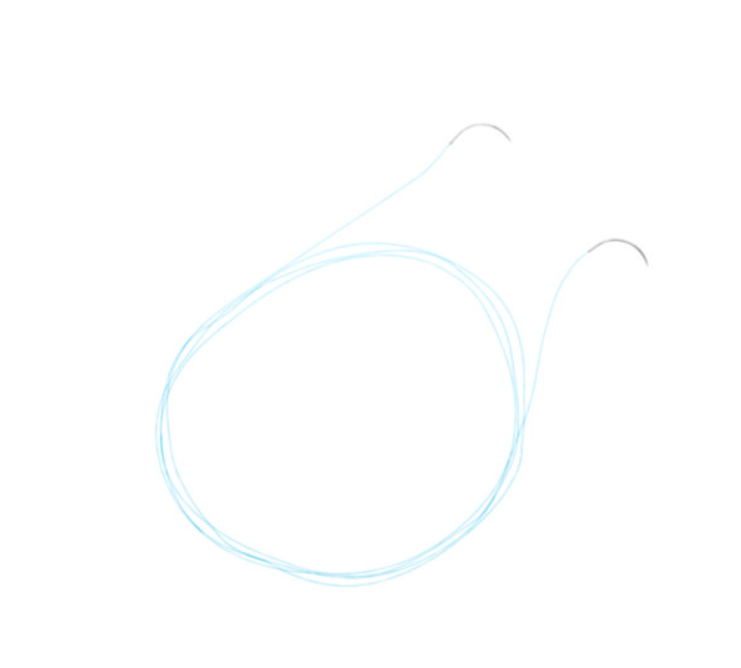 Szwy polipropylenowe niewchłaniane 2-0, dł. 75 cm, igła SC-2, tnąca, niebieski, op. 24 szt