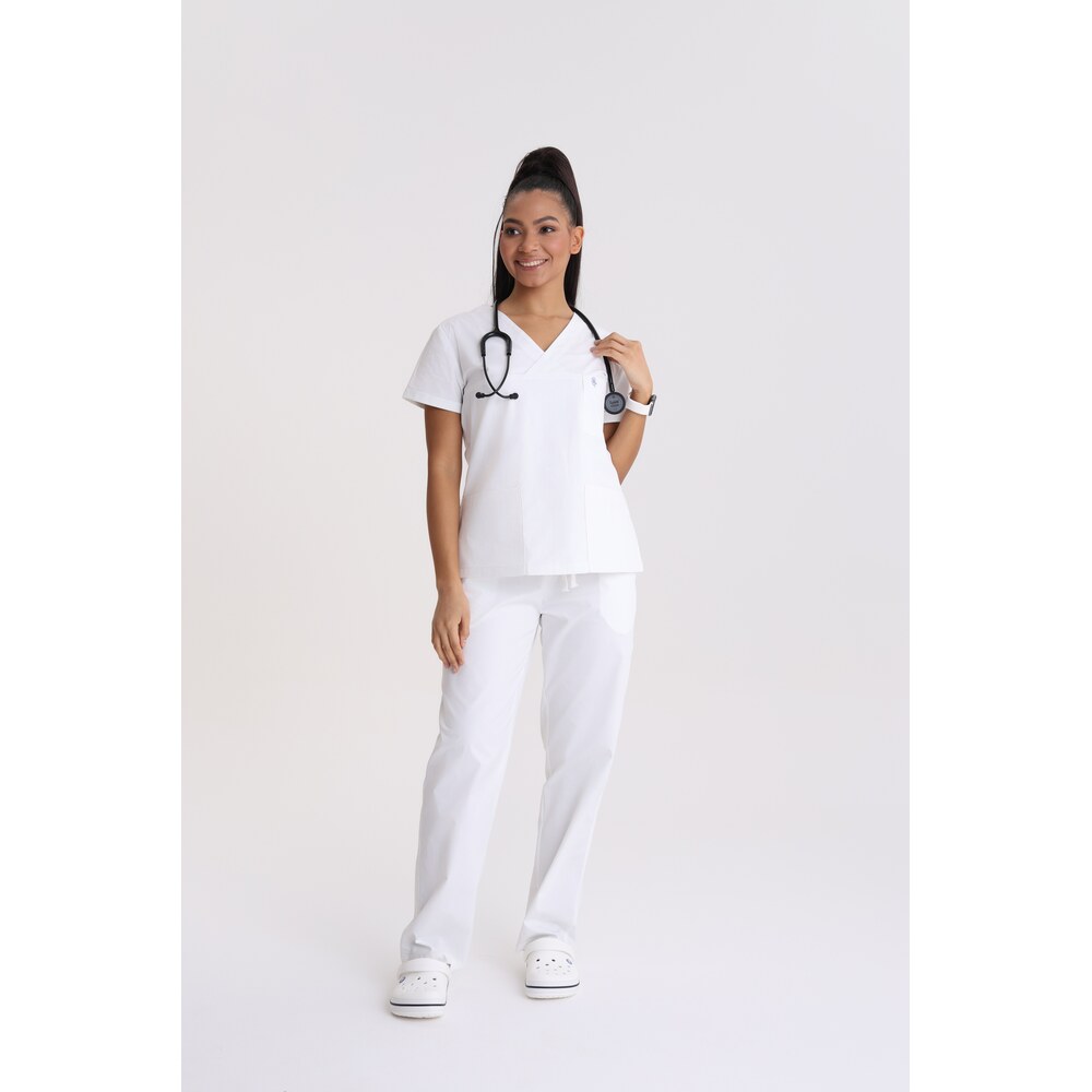 Bluza medyczna damska klasyczna Optic White S