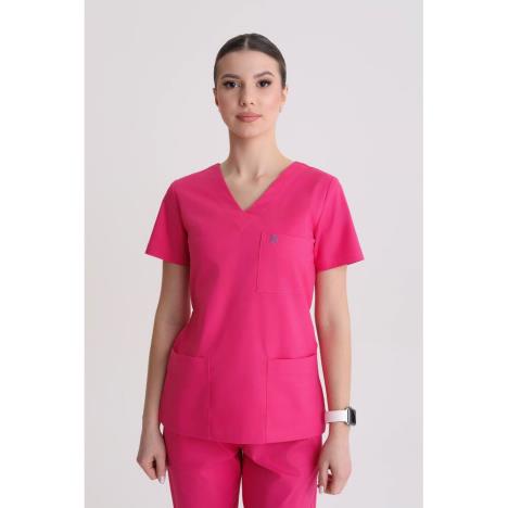 Bluza medyczna damska wiązana Magenta XXL