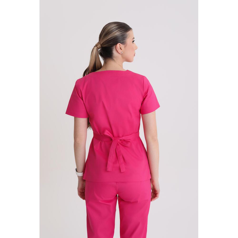 Bluza medyczna damska wiązana Magenta XXL