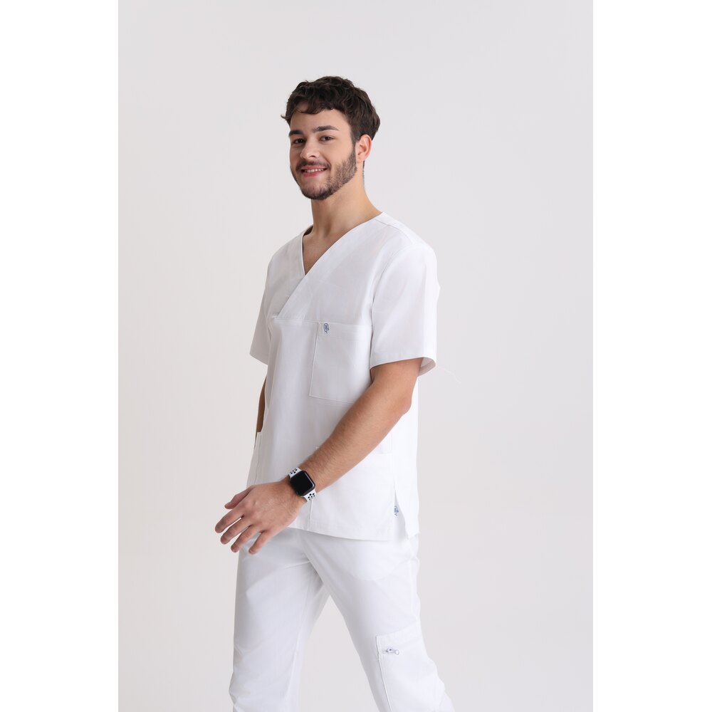Bluza medyczna męska klasyczna Optic White L