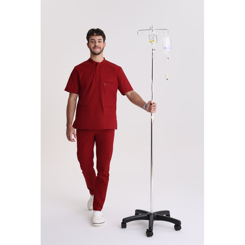 Bluza medyczna męska ze stójką Red Wine S