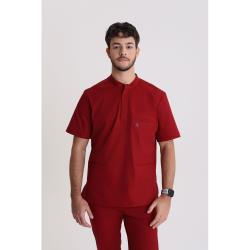 Bluza medyczna męska ze stójką Red Wine XL