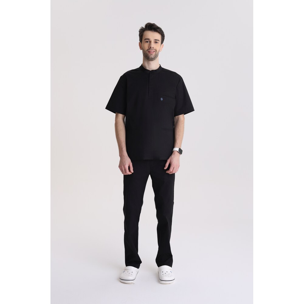 Bluza medyczna męska ze stójką Totally Black S