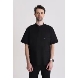 Bluza medyczna męska ze stójką Totally Black XL