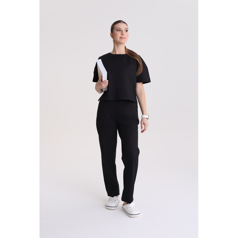 Spodnie medyczne damskie stright-leg Totally Black XXL