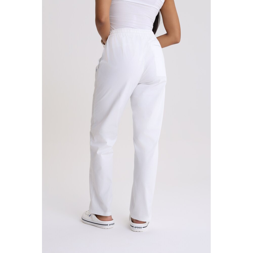 Spodnie medyczne damskie stright-leg Optic White L
