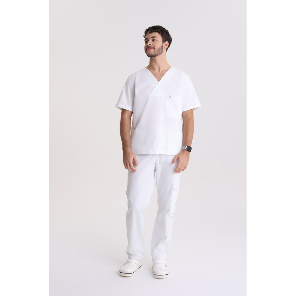 Spodnie medyczne męskie jogger Optic White S