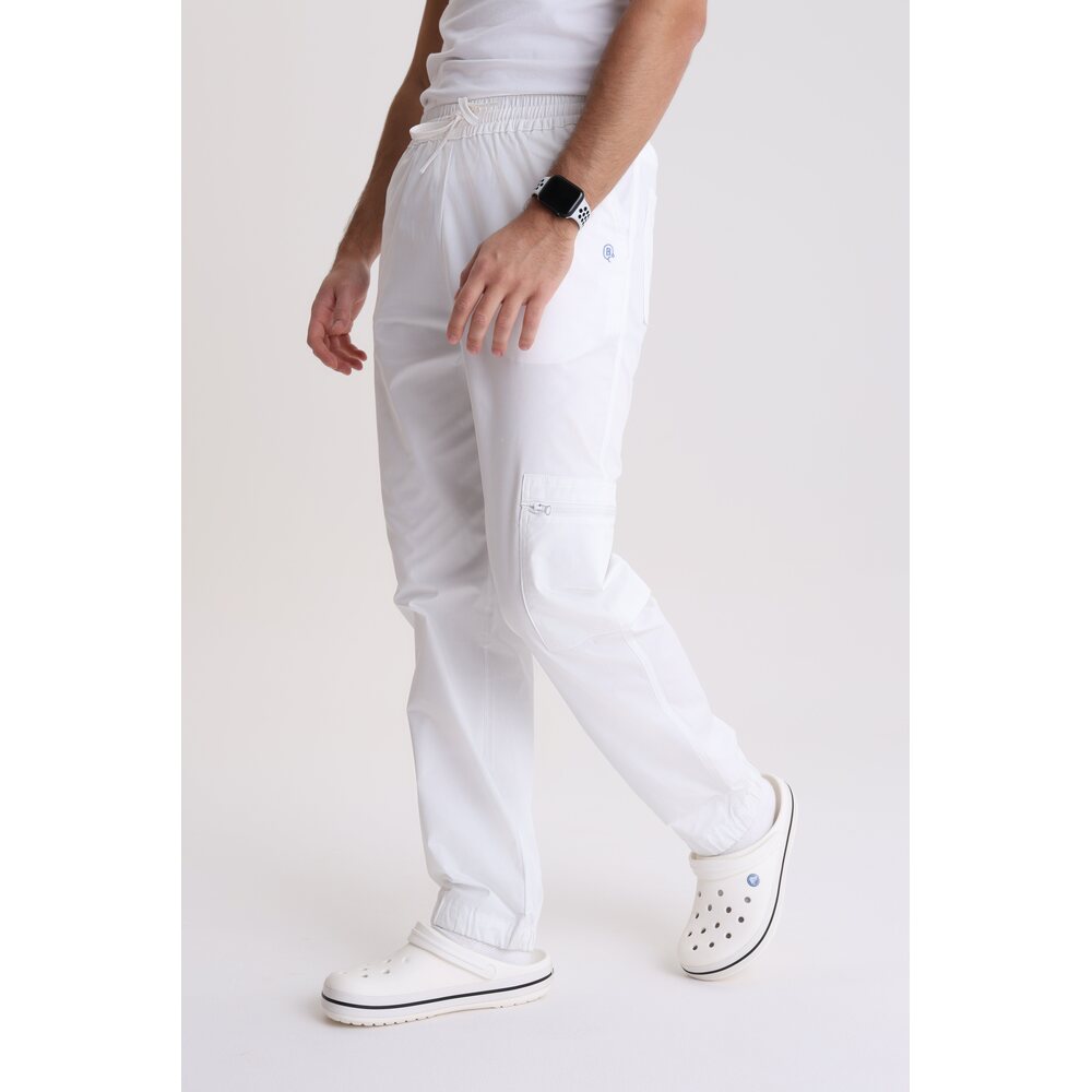 Spodnie medyczne męskie jogger Optic White XL