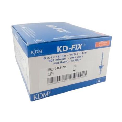 Kaniula dozylna pomaranczowa wenflon KD-Fix  PUR 2,1x45 mm 14G, 1 szt 