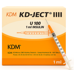 Strzykawka insulinowa KD-JECT III 1 ml z igłą G-27 (0,4x12) U-100, op. 100 szt 
