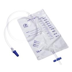 Worek do zbiórki moczu z portem do pobierania próbek 2000ml, dren 90cm, op. 10 szt 