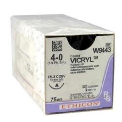 Szew chirurgiczny VICRYL 4/0, 70 CM, fioletowy, 3/8 koła, igła konwen., op. 36 szt 