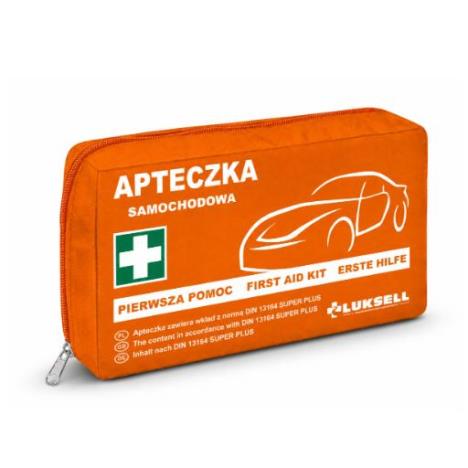 Apteczka samochodowa DIN 13164 w nylonie- z ustnikiem Pomarańczowa