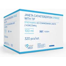 Strzykawka 3-częściowa do cewnikowania Janeta z końcówką POLNET-MED 100 ml, 1 szt 