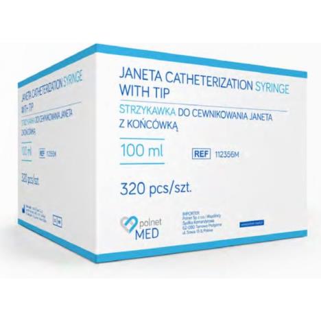 Strzykawka 3-częściowa do cewnikowania Janeta z końcówką POLNET-MED 100 ml, 1 szt 