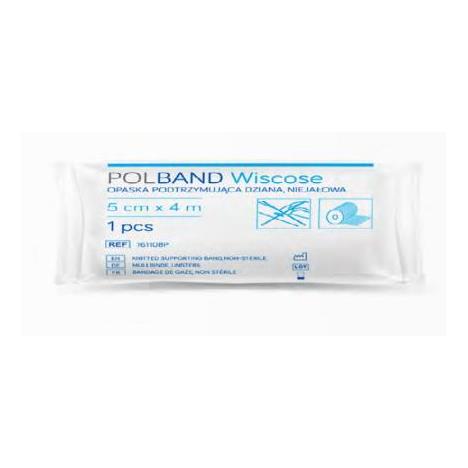 Opaska dziana podtrzymująca niejałowa POLBAND 5 cm x 4 m, 1 szt 