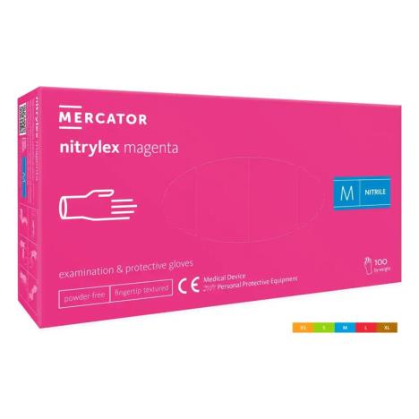 Rękawice nitrylowe MAGENTA Nitrylex, rozmiar S, op. 100 szt 