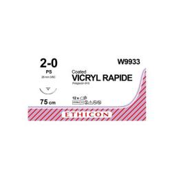 VICRYL RAPIDE 2/0; igła odwrotnie tnąca 26mm - 3/8 koła ; dł. 75cm bezbarwny, op. 12 szt