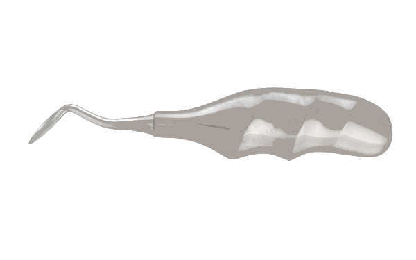 Dźwignia korzeniowa Bein z profilowaną rączką - boczna ostra, prawa, szer. 3 mm