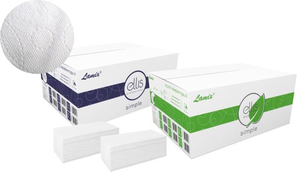 Ręcznik papierowy ZZ biały ELLIS  21x22 - 20 szt. (3000listków)