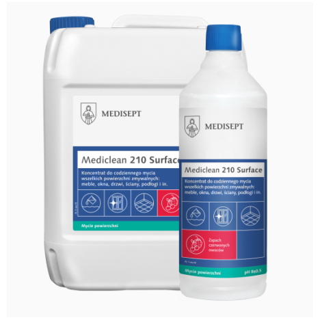 Mediclean 210 Surface Preparat do mycia powierzchni zmywalnych -5L (czerwone owoce)