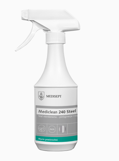 Mediclean 240 Steel Preparat do czyszczenia i pielęgnacji stali nierdzewnej - 0,5L