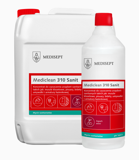 Mediclean 310 Sanit Preparat do mycia powierzchni sanitarnych - 1L (wiśnia)