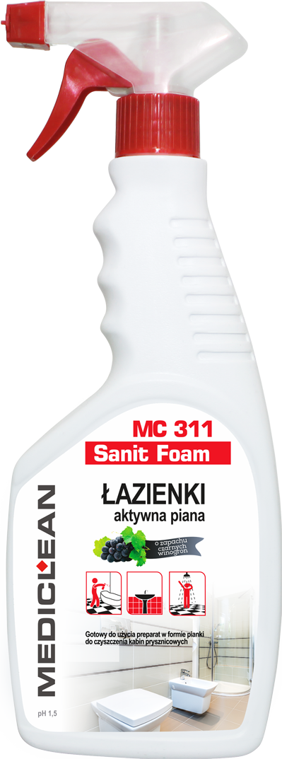 Mediclean 311 Foam Pianka do mycia łazienek - 0,5L (czarne winogrona)