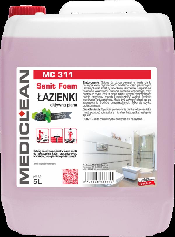 Mediclean 311 Foam Pianka do mycia łazienek - 5L (czarne winogrona)