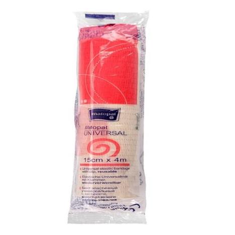 MATOPAT UNIVERSAL bandaż elastyczny uniwersalny z 2 zapinkami 15cm x 4m