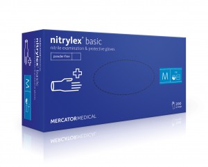 Rękawice Nitrylex PF BASIC, niejałowe, bezpudrowe, roz. L, 100 szt.