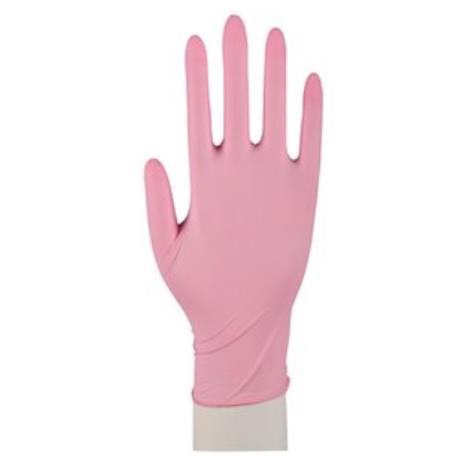 Rękawice nitrylowe - różowe - roz. S - 100 szt.